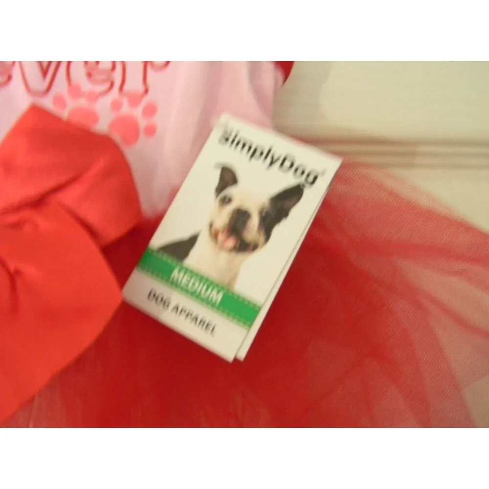 SimplyDog Tutu Apparel Furever Pink Red Velentines NWT